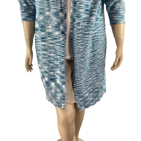 Lane Bryant Space Dye Open Front Cardigan Blue White Size 18/20 - Picture 3 of 7